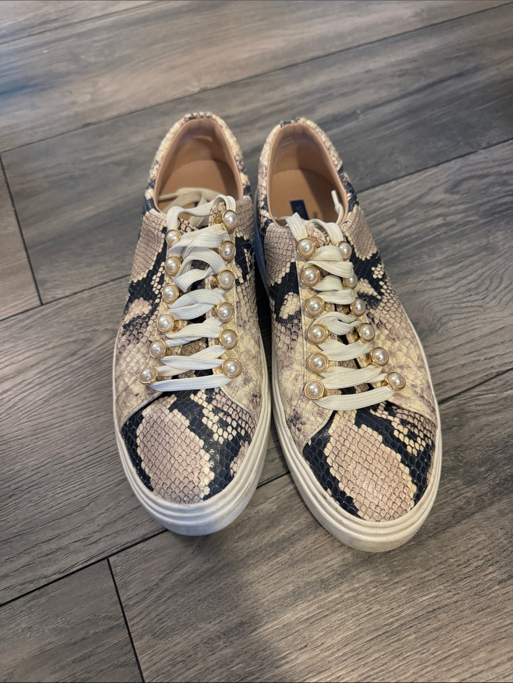 STUART WEITZMAN Exclelsa - Roccia Print Faux Python sneakers size 8